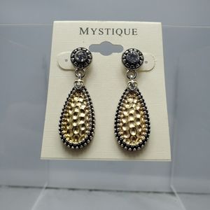 Mystique gold infinite sparkle Crystal drop earring